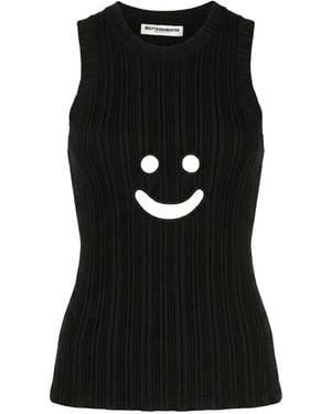 Melitta Baumeister Top Sin Mangas Smiley - Negro
