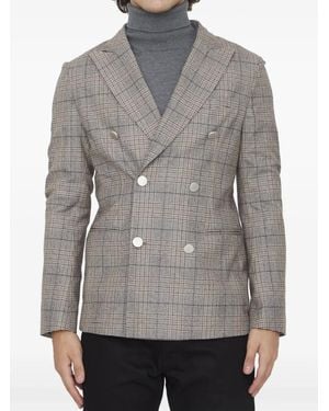 Tonello Checked Blazer - Grey