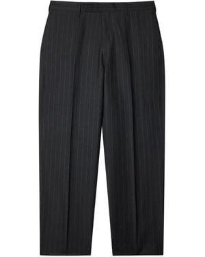 Paul Smith Pinstripe-Pattern Relaxed-Fit Tailored Trousers - Black