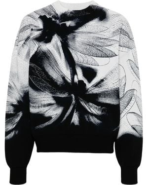 McQueen Sweatshirt Mit Libellen-Print - Grau