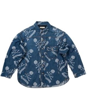 MASTERMIND WORLD Chemise En Jean À Imprimé Tête De Mort - Blue