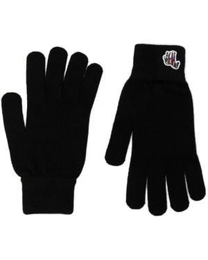 Paul Smith Zebra-Appliqué Wool Gloves - Black