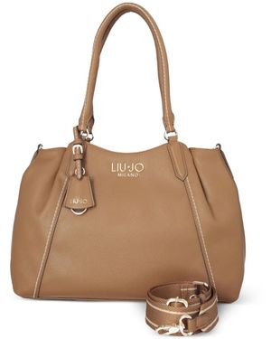 Liu Jo Top Handle Leather Bag - Natural