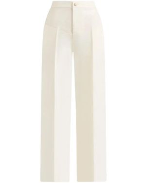 Manière De Voir Blanche Leather Panel Tailored Pants - Natural