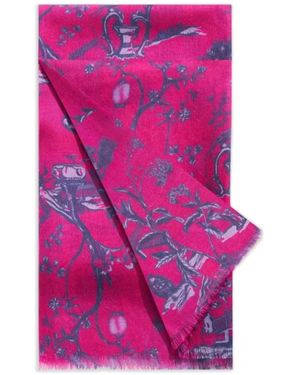 Shanghai Tang Tang Floral Frayed Scarf - Pink