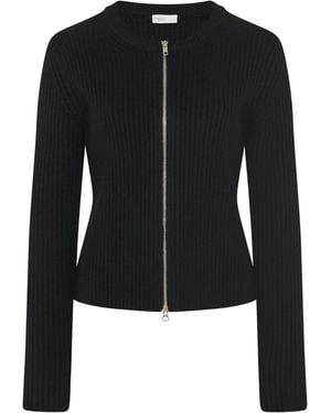 Rosetta Getty Cardigan Zippé En Maille Nervurée - Bleu