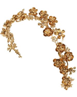 Jennifer Behr Natalia Floral-Embellished Headband - Metallic