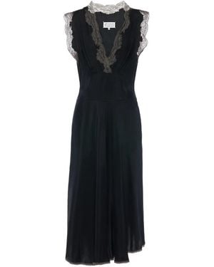 Maison Margiela レーストリム ドレス - ブラック