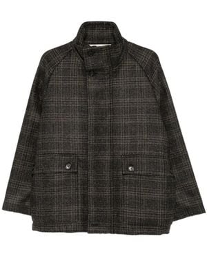 Barena Long-Sleeve Checked Jacket - Black