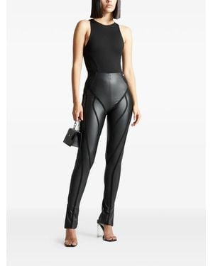 Manière De Voir Matte Faux-Leather Contour Leggings - Black