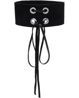 Manokhi Mira 5 Leather Chocker Necklace - Black