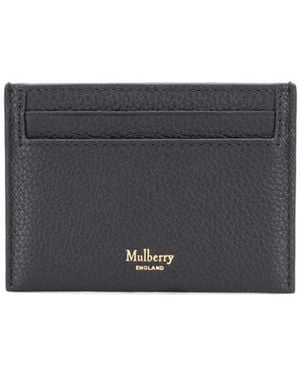 Mulberry Continental Grey Leather Card Holder With Logo