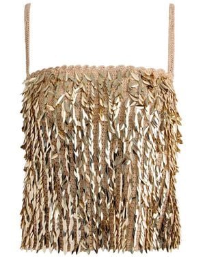 Alice + Olivia Nicolette Sequin-Embellished Tank Top - White