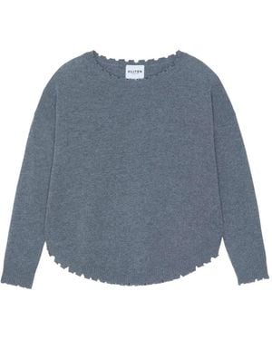 Kujten Mela Flannel Scalloped Jumper - Blue