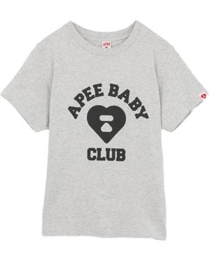 AAPE BY A BATHING AP Heart Logo T-Shirt - Grey