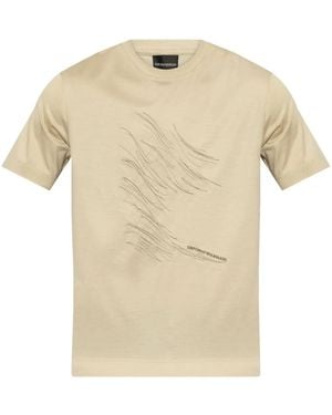 Emporio Armani エンブロイダリー Tシャツ - ナチュラル