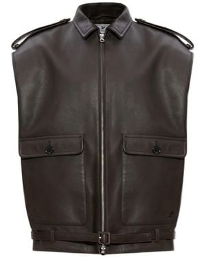 Courreges Front-Zip Belted Gilet - Black