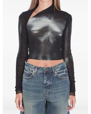 Jean Paul Gaultier Body-Dust Asymmetric Top - Grey