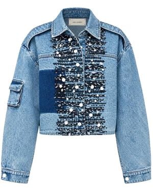 Hellessy Trey Bead-Embellished Denim Jacket - Blue