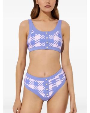 Beach Riot Isle Pearl-Button Bikini Top - Blue