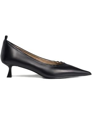 12 STOREEZ Leather Court Shoes - Black