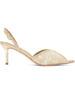 Nicoli Nymeria Lace Embellished Pumps - Natural