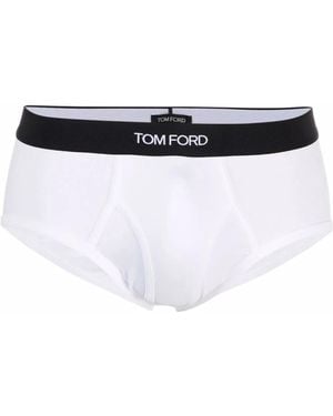 Tom Ford Logo-Waistband Boxers - White