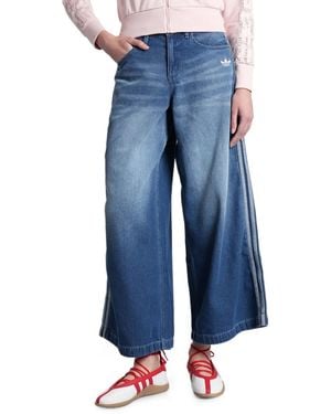 adidas Weite Jeans Mit 3 Streifen - Blau