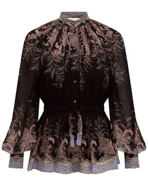 Zimmermann Sophisticated Cuffed Mini Top With Self-Tie Waist - Black