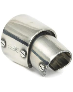 MM6 by Maison Margiela Minimal Ring Mit Logo 4Mm - Mettallic