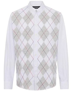 DSquared² Camisa Argyle Con Hombros Caídos - Blanco