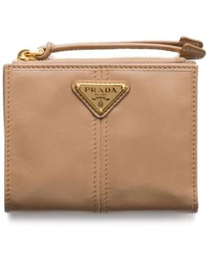 Prada Small Leather Wallet - Natural