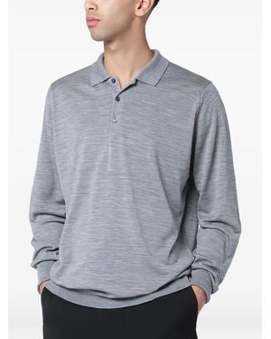 John Smedley Long Sleeve Polo Shirt - Grey