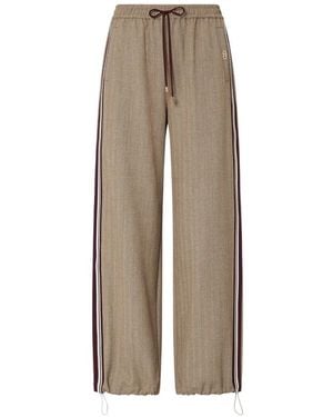 Liu Jo Pinstriped Drawstring Track Pants - Natural