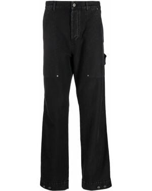 Palm Angels Logo-Patch Straight-Leg Trousers - Black