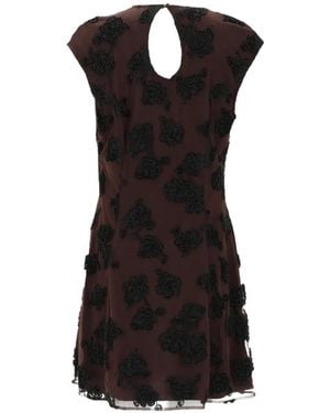 ROTATE BIRGER CHRISTENSEN Floral-Motif Mini Dress - Black