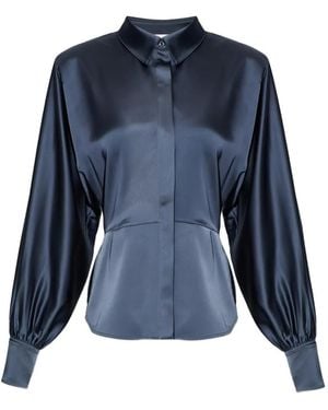 IRO Button Balloon-Sleeve Shirt - Blue