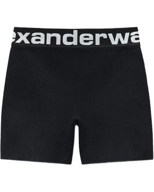 Alexander Wang Logo-Waistband Mini Shorts - Black