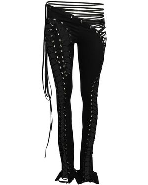 DI PETSA Siren Lace-up Pants - Black
