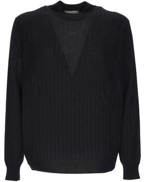 Lardini Ribbed-Knit Virgin Wool Sweater - Blue