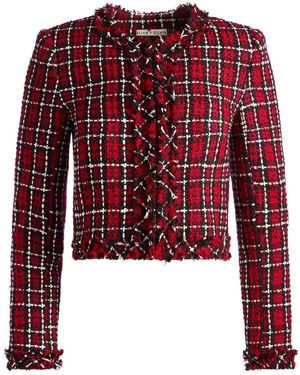 Alice + Olivia Tweed-Jacket Kidman - Rot