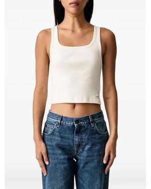 Sporty & Rich Logo-Patch Tank Top - Blue