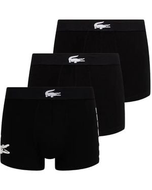 Lacoste Lot De Trois Boxers À Logo Imprimé - Noir