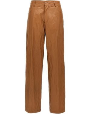 Nude Trainingsbroek Met Leren Effect - Bruin