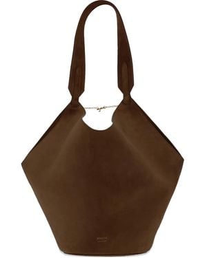 KHAITE Suede Shoulder Bag - Braun