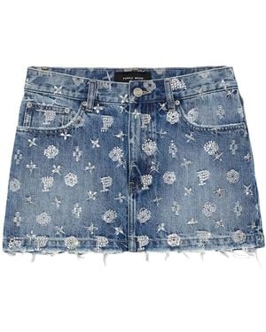 Purple Brand Bead-embellished Denim Miniskirt - Blue