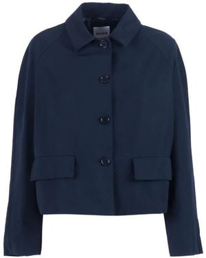 Aspesi Raglan-Sleeve Flap-Pocket Jacket - Blue