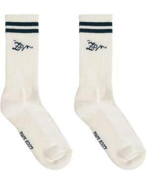 Zadig & Voltaire Gestreifte Socken Mit Logo-Stickerei - Weiß