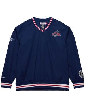 Mitchell & Ness Nhl Colombus Jackets V-Neck Sweatshirt - Blue