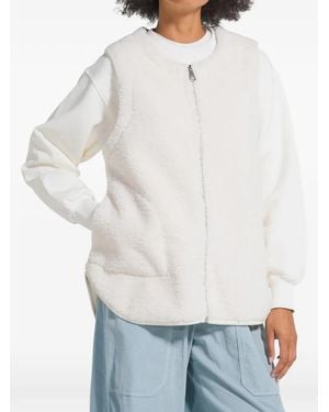 Deha Fleece-Texture Gilet - White